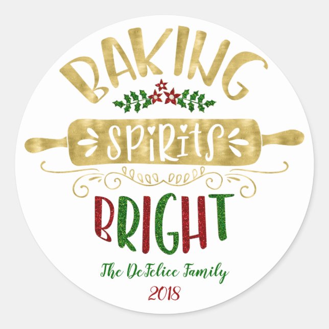Sticker Rond Fêtes de Noël - Baking Spiritueux - Multi (Devant)