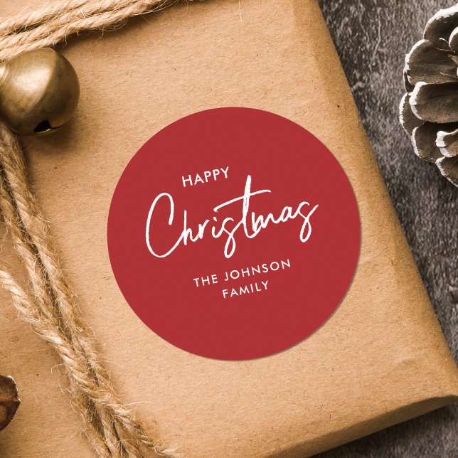 Sticker Rond Fêtes de Noël simples et blanches (Créateur téléchargé)