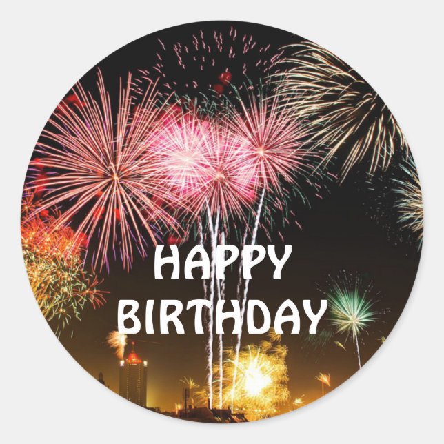 Sticker Rond Fêtez ! Joyeux anniversaire ! (Devant)