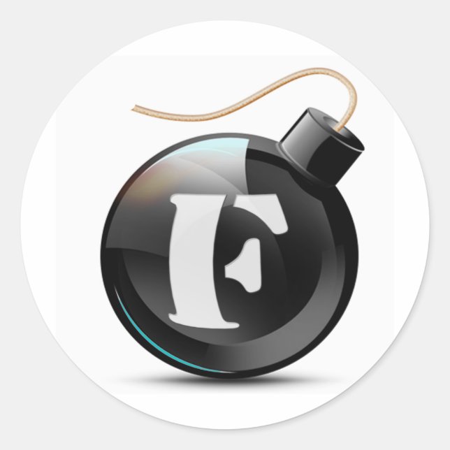 Sticker Rond Feu-bombe (Devant)