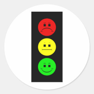 Sticker Rond Feu d'arrêt déprimé