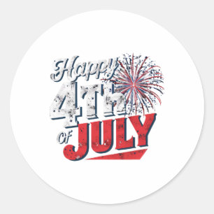 Sticker Rond Feu d'artifice de l'indépendance 4 juillet américa
