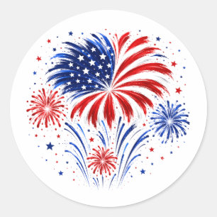 Sticker Rond Feu d'artifice du 14 juillet