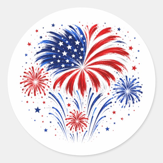 Sticker Rond Feu d'artifice du 14 juillet (Devant)