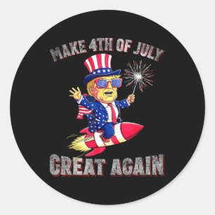 Sticker Rond Feu d'artifice patriotique de Donald Trump pour le