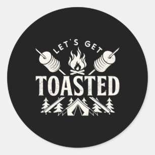 Sticker Rond Feu De Bonheur Faisons Toasté Ami Char De Vacance
