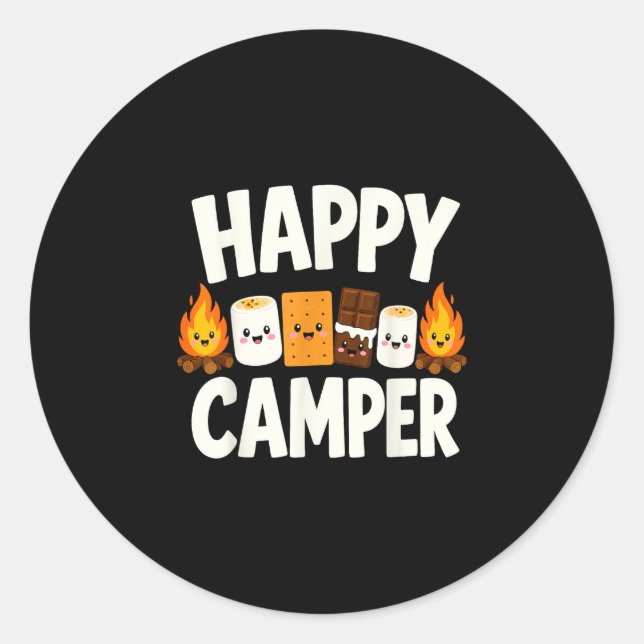 Sticker Rond Feu de camp S'mores camping  (Devant)
