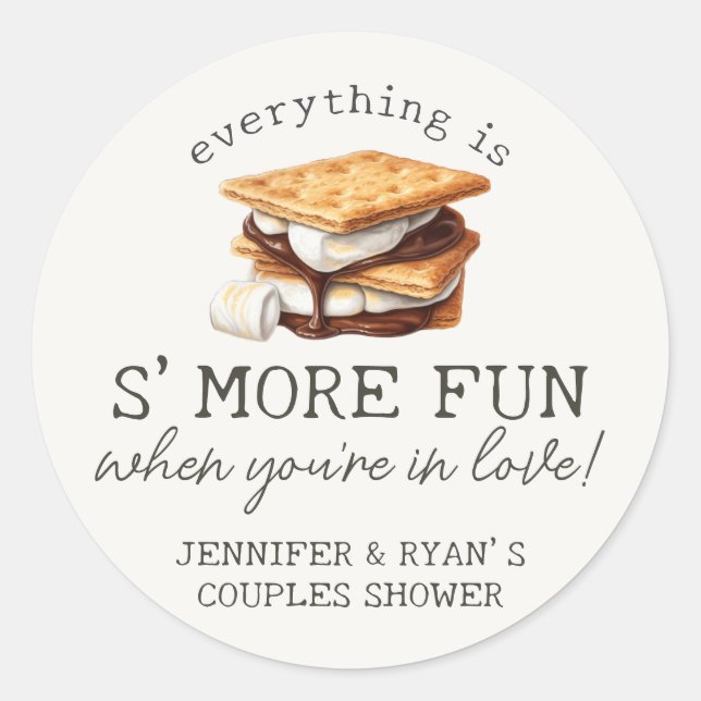 Sticker Rond Feu de joie de S'mores d'automne pour une fête de  (Devant)