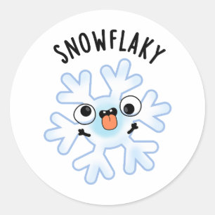 Sticker Rond Feu de neige amusant Flake Pun de neige