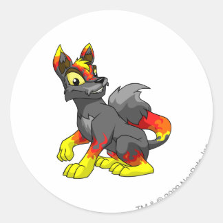 Sticker Rond Feu Lupe