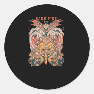 Sticker Rond Feu Sombre