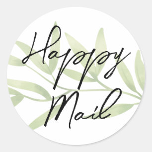 Sticker Rond Feuillage botanique de la verdure du courrier heur