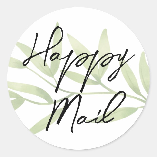 Sticker Rond Feuillage botanique de la verdure du courrier heur (Devant)