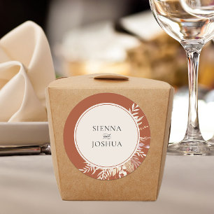 Sticker Rond Feuillage Botanique Terre Cuite Mariage Personnali