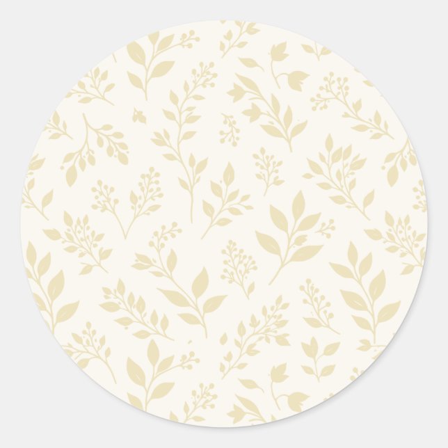 Sticker Rond Feuillage d'automne Blé Doré - Neutre (Devant)