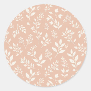 Sticker Rond Feuillage d'automne neutre - Abricot chaud