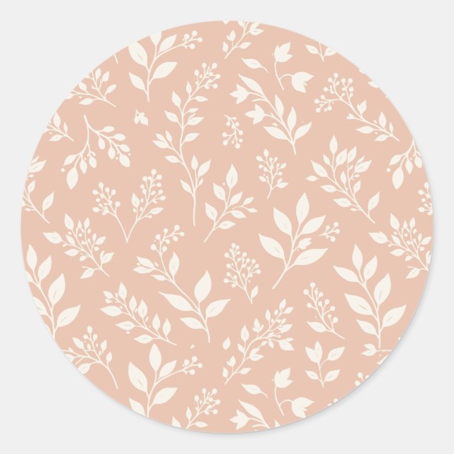 Sticker Rond Feuillage d'automne neutre - Abricot chaud (Devant)