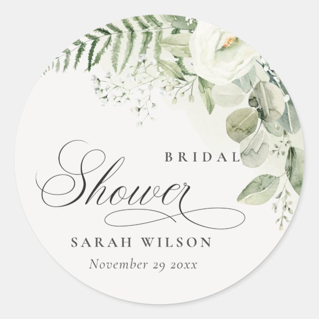 Sticker Rond Feuillage de verdure de eucalyptus de mariage (Devant)