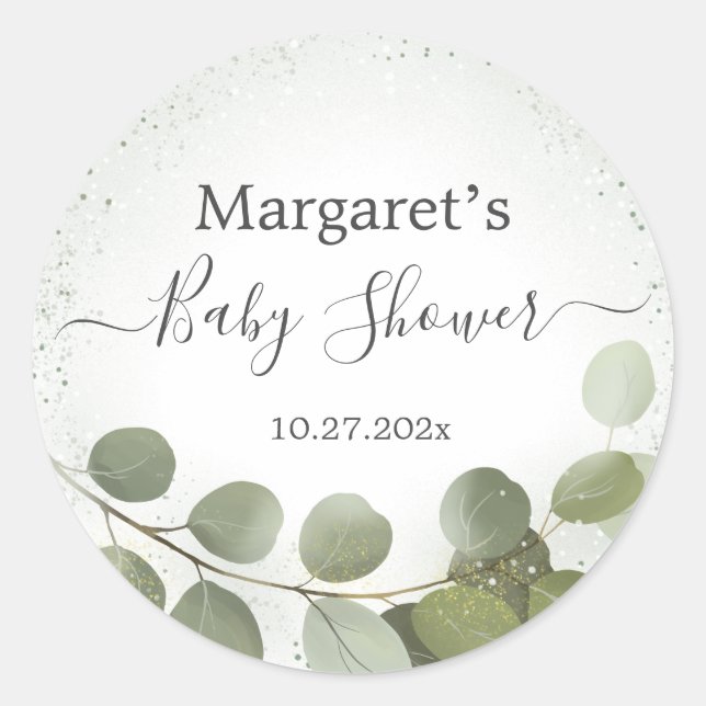 Sticker Rond Feuillage de verdure Eucalyptus (Devant)