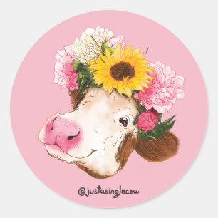 Sticker Rond Feuille bovine d'autocollant de la Reine