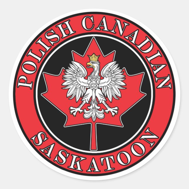 Sticker Rond Feuille canadienne ronde de Saskatoon (Devant)