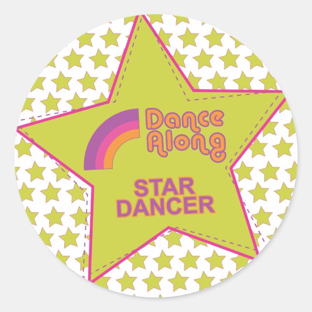 Sticker Rond feuille dancealong_star_dancer_stickersheet (Devant)