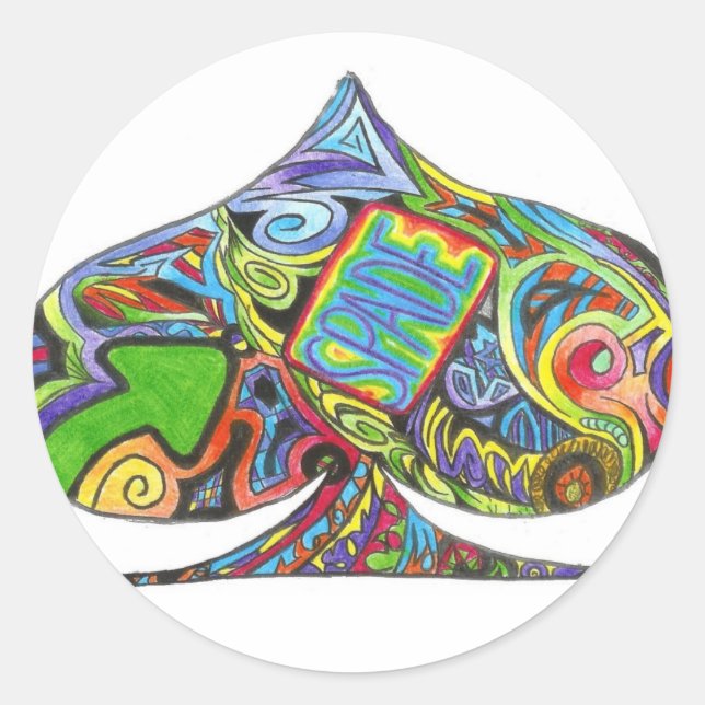 Sticker Rond feuille d'autocollant abstrait (Devant)