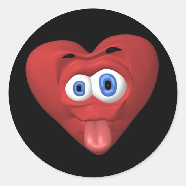 Sticker Rond Feuille d'autocollant antivalentin framboise (Devant)