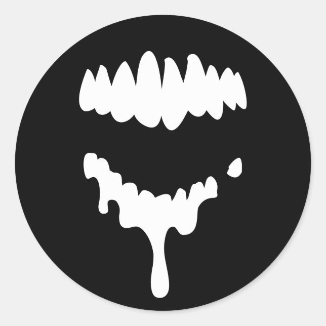 Sticker Rond Feuille d'autocollant de dents de zombies perdues (Devant)