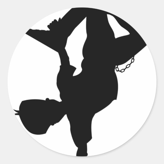 Sticker Rond Feuille d'autocollant de silhouette de danseur de (Devant)