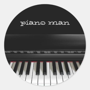 Sticker Rond Feuille d'autocollant d'homme de piano