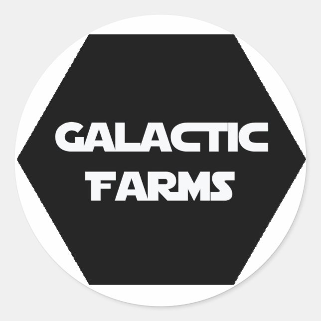 Sticker Rond Feuille d'autocollant Galactique Farms (Devant)