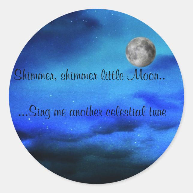 Sticker Rond Feuille d'autocollant~Petite conception lune (Devant)