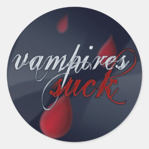 Sticker Rond Feuille d'autocollant "Vampires Suck"