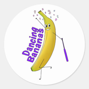 Sticker Rond Feuille d'autocollants - Bananes dansantes