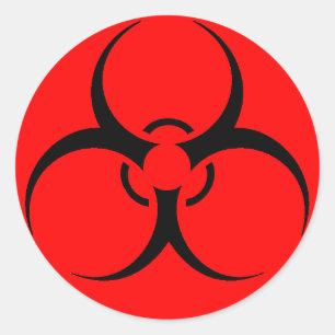 Sticker Rond Feuille d'autocollants de risque biologique