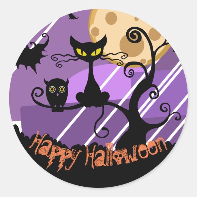 Sticker Rond Feuille d'autocollants d'Halloween (Devant)