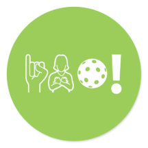 Feuille d'autocollants I Love Pickleball (Sourd)