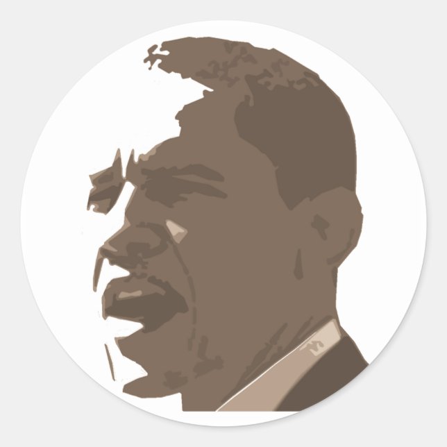 Sticker Rond Feuille d'autocollants Obama Sepia Tone Portrait (Devant)