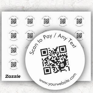 Sticker Rond Feuille d'autocollants ronds QR personnalisés / Te