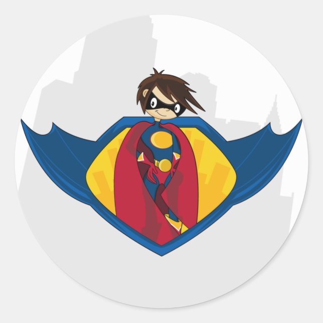 Sticker Rond Feuille d'autocollants Superhero (Devant)