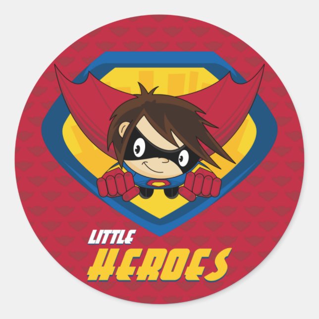 Sticker Rond Feuille d'autocollants Superhero (Devant)