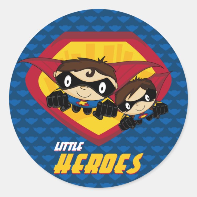 Sticker Rond Feuille d'autocollants Superhero (Devant)