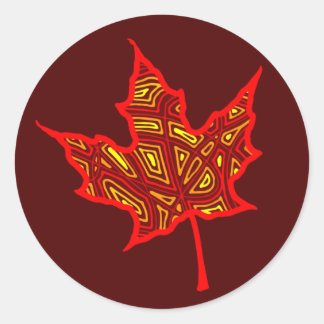 Sticker Rond Feuille d'automne
