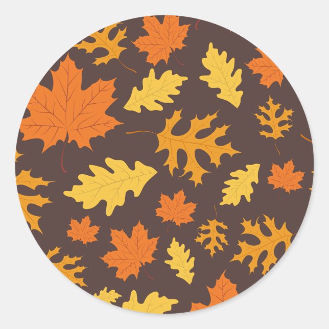 Sticker Rond Feuille de chute (Devant)