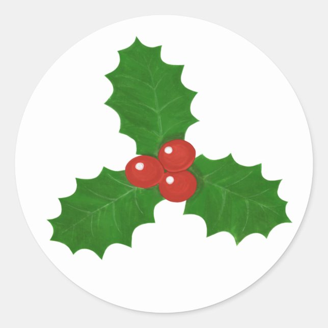 Sticker Rond Feuille de houx (Devant)