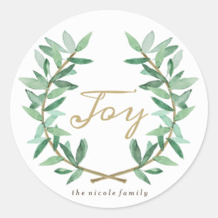 Sticker Rond Feuille de laurier d'Olive