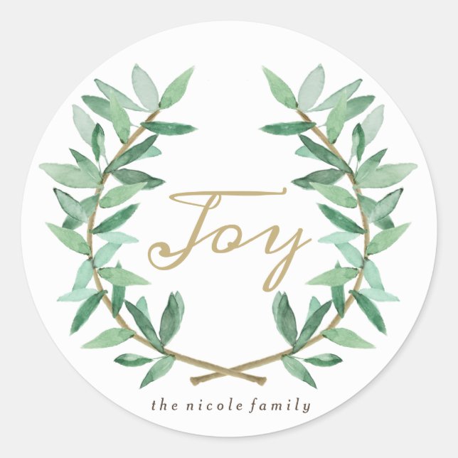 Sticker Rond Feuille de laurier d'Olive (Devant)