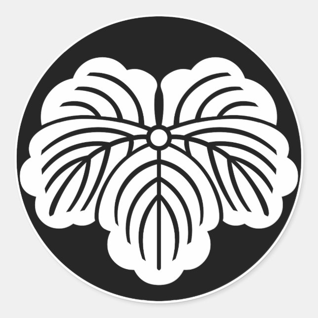 Sticker Rond Feuille de lierre dans un gâteau de riz (Devant)