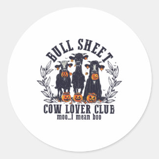 Sticker Rond Feuille de taureaux Cow Lover Club Moo I Mean How